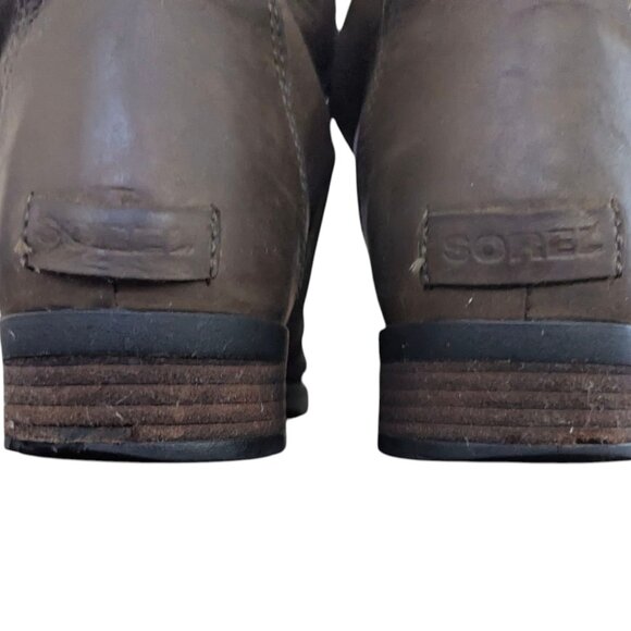 Women's Sorel Emelie Boot 💦Waterproof💦 Mid-Calf Brown Leather - Size 9 - Picture 5 of 13